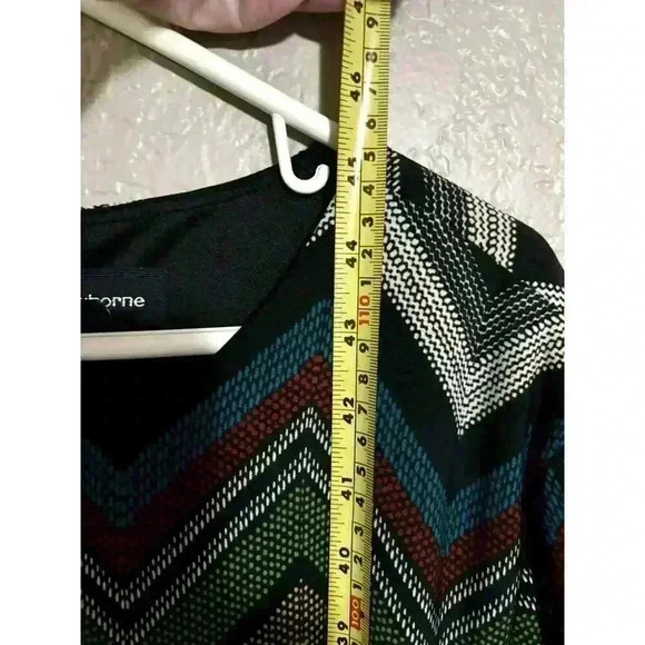 Liz Claiborne Geometric Print Midi Dress Multicolor Plus Size 18 Half Sleeve EUC - Picture 8 of 10